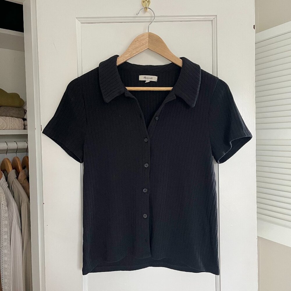 Madewell Ribbed Polo Button-Front Tee